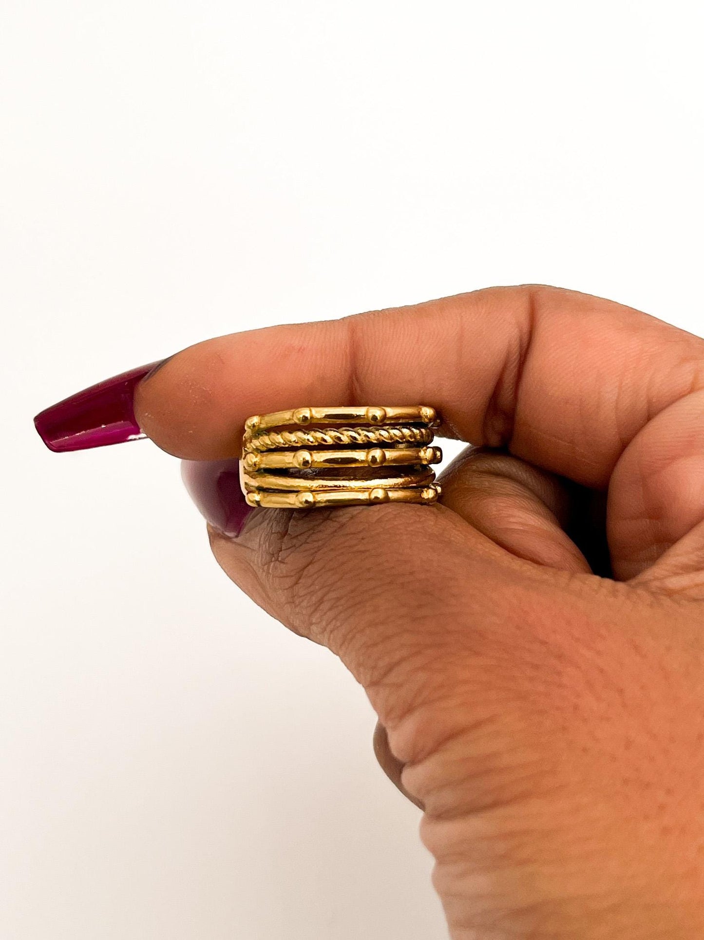 GOLD CHUNKY BAND RING - MoreExtra