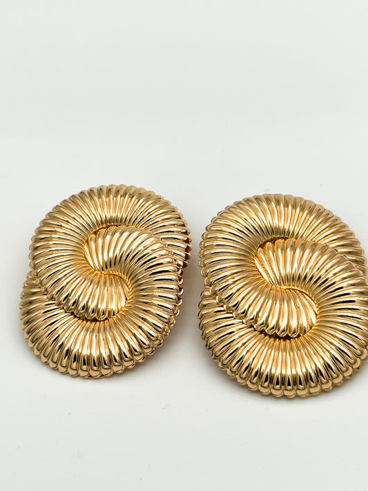 GOLD GEOMETRIC STATEMENT EARRINGS