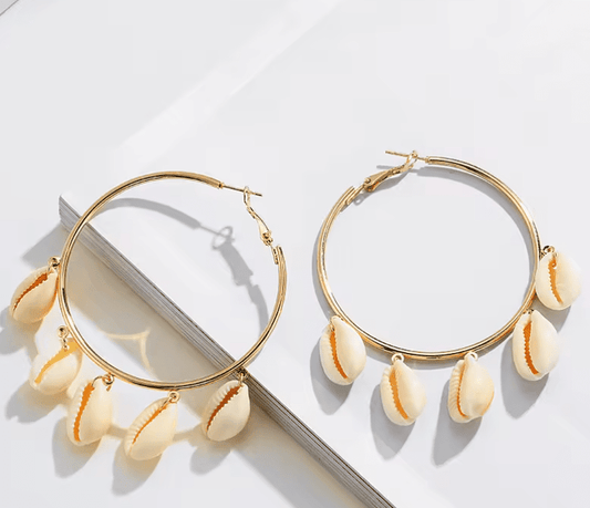 COWRIE SHELL POWER HOOPS
