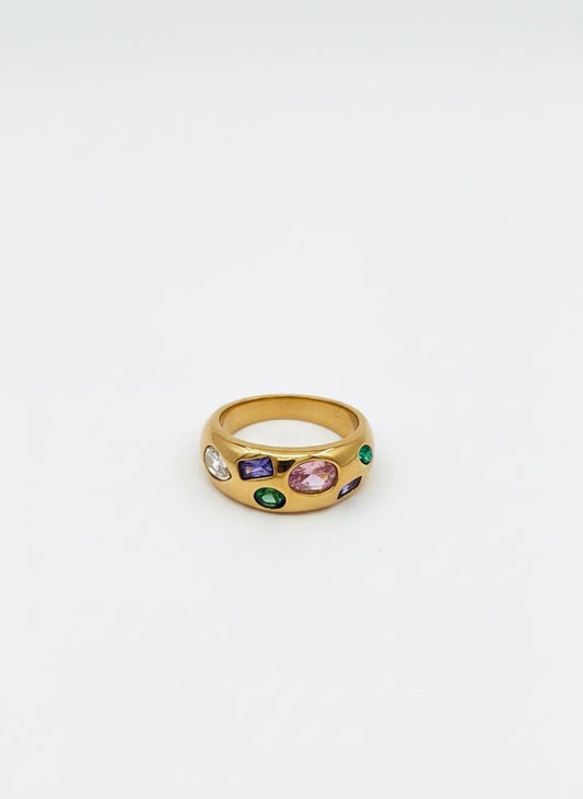 GOLD MULTI-STONE RING