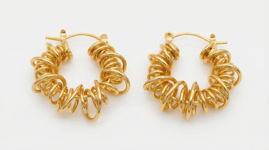 GOLD SPIRAL HOOP EARRINGS